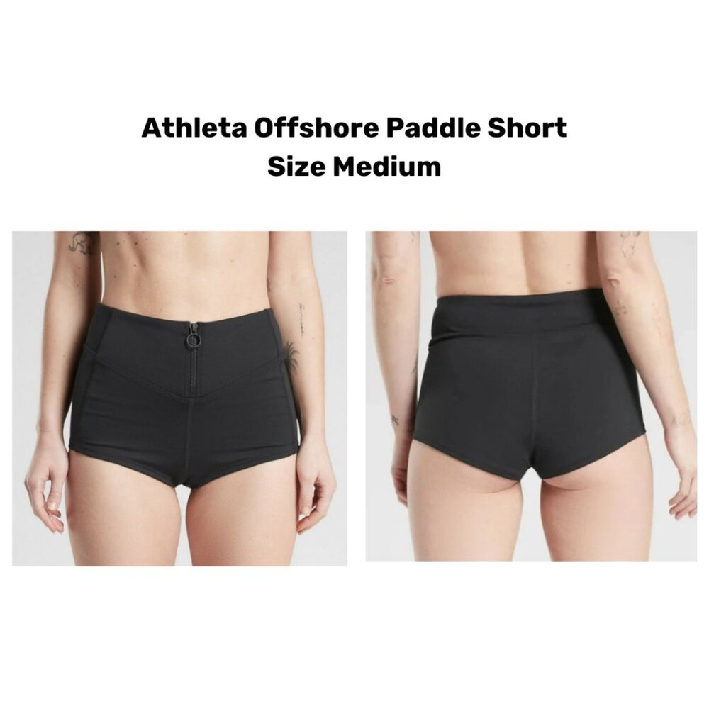 Athleta Black Offshore High-Rise Paddle Short (Medium)